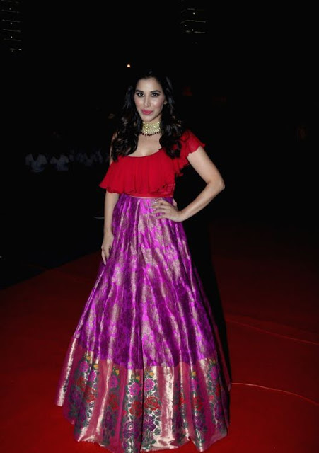 Sophie Choudry In Red Lehenga Choli At Zee TV Event 82